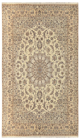 14581 - Nain Persian Hand-Knotted Authentic/Traditional Carpet/Rug/ Size: 8'6" x 5'5"