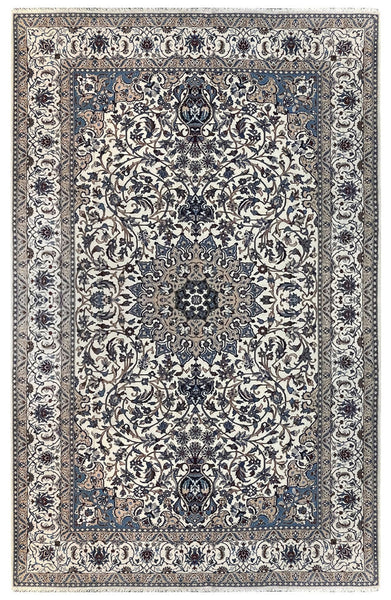 15018 - Nain Persian Hand-Knotted Authentic/Traditional Carpet/Rug Silk-made 10'4" x 6'7"