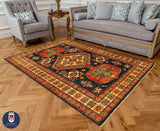 22467 - Royal Kazak Hand-Knotted/Handmade Afghan Tribal/Nomadic Authentic/Size: 5'11" x 4'1"