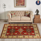 22718 - Kazak Afghan Hand-knotted Contemporary/Nomadic/Tribal Carpet/Rug/Size: 6'0" x 4'0"