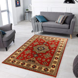 22744 - Kazak Afghan Hand-knotted Contemporary/Nomadic/Tribal Carpet/Rug/Size: 6'6" x 4'11"