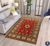 22746 - Kazak Afghan Hand-knotted Contemporary/Nomadic/Tribal Carpet/Rug/Size: 6'6" x 5'1"