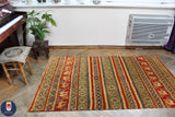 22755 - Kazak Afghan Hand-knotted Contemporary/Nomadic/Tribal Carpet/Rug/Size: 5'8" x 4'2"