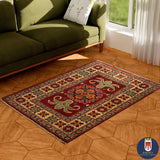 22789 - Kazak Afghan Hand-knotted Contemporary/Nomadic/Tribal Carpet/Rug/Size: 3'1" x 1'11"