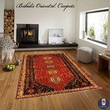 22843 - Shiraz Persian Hand-weaved Authentic/Traditional Nomadic/Tribal Kelim/Size: 8'7" x 5'7"