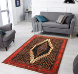 22853-Senneh Hand-Knotted/Handmade Persian Rug/Carpet Tribal/Nomadic Authentic/Size: 6'2" x 5'3"