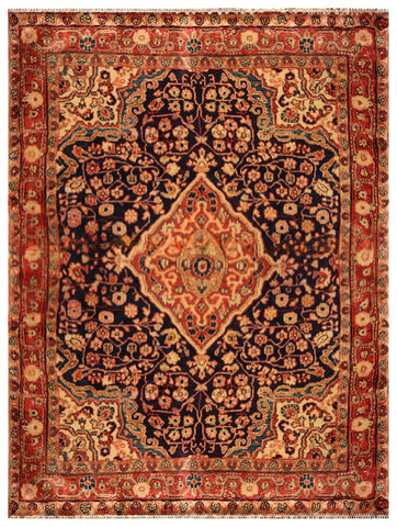 23007-Sarough Hand-Knotted/Handmade Persian Rug/Carpet Traditional Authentic/ Size: 4'11"x 3'7"