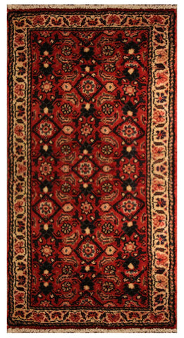 23067 - Hamadan Hand-Knotted/Handmade Persian Rug/Carpet Traditional Authentic/Size: 4'0" x 2'0"