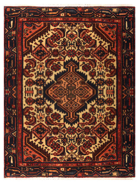 23078 - Hamadan Hand-Knotted/Handmade Persian Rug/Carpet Traditional Authentic/Size: 4'0" x 2'6"