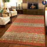 23096 - Chobi Ziegler Hand-Knotted/Handmade Afghan Rug/Carpet Modern Authentic/Size: 10'10" x 8'4"