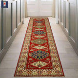 23154 - Kazak Afghan Hand-knotted Contemporary/Nomadic/Tribal Carpet/Rug/Size: 13'0" x 2'8"