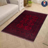 23716- Khal Mohammad Afghan Hand-Knotted Authentic/Traditional/Rug/Size: 4'9" x 3'4"