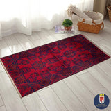 23725- Khal Mohammad Afghan Hand-Knotted Authentic/Traditional/Rug/Size: 3'10" x 2'4"