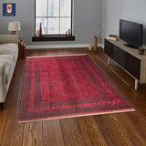 23759- Khal Mohammad Afghan Hand-Knotted Authentic/Traditional/Rug/Size: 7'8" x 5'8"