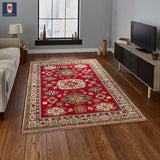 23777- Kazak Afghan Hand-knotted Contemporary/Nomadic/Tribal Carpet/Rug/ Size: 6'11" x 4'9"