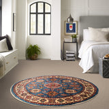 23813- Kazak Afghan Hand-knotted Contemporary/ Nomadic/Tribal Carpet/Rug/ Size: 5'10" x 5'10"