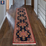 23891- Ghom Persian Hand-knotted Authentic/Traditional Carpet/Wool/ Rug/ Size: 13'9" x 2'10"