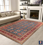 23936- Kazak Afghan Hand-knotted Contemporary/Nomadic/Tribal Carpet/Rug/ Size: 10'7" x 8'2"