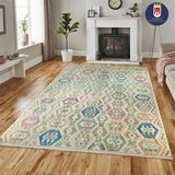 24023 - Kelim Hand-Woven/Flat-Weaved Afghan Kelim/Carpet Modren/Nomadic Authentic/Size: 13'1"x 9'9"