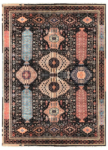 24855- Damask Hand-Knotted/Handmade Indian Rug/Carpet Modern Authentic / Size: 10'0" x 8'0"