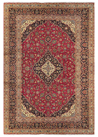 25568-Kashan Hand-Knotted/Handmade Persian Rug/Carpet Traditional/Authentic/Size: 11'10" x 8'2"