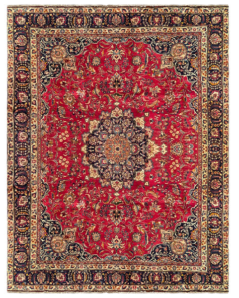 25679-Mashad Hand-Knotted/Handmade Persian Rug/Carpet Traditional Authentic/ Size: 12'0" x 9'7"