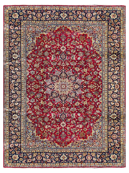 25726- Isfahan Persian Hand-Knotted Authentic/Traditional Carpet/Rug/ Size: 11'2'' x 8'2''