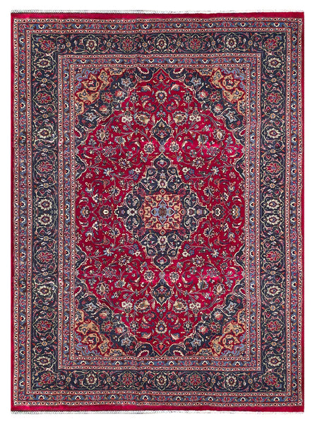 25772-Mashad Hand-Knotted/Handmade Persian Rug/Carpet Traditional Authentic/ Size: 9'4" x 6'9"