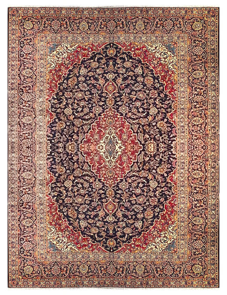 25794-Kashan Hand-Knotted/Handmade Persian Rug/Carpet Traditional/Authentic/Size: 13'7" x 10'4"