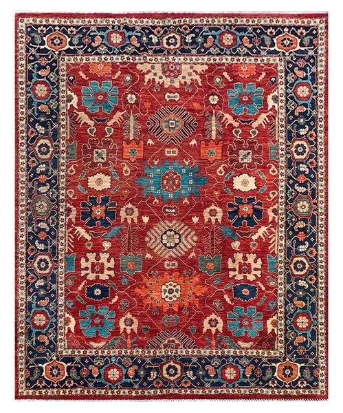 26127-Royal Chobi Ziegler Hand-knotted/Handmade Afghan Rug/Carpet Traditional Authentic/ Size: 9'8" x 7'9"