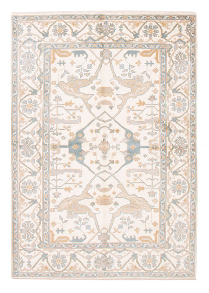 26852- Royal Ushak Hand-Knotted/Handmade Indian Rug/Carpet Traditional/Authentic/Size: 8'9" x 6'3"