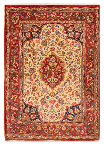 27040-Ghom Hand-knotted/Handmade Persian Rug/Carpet Traditional Authentic/ Size: 5'1" x 3'6"