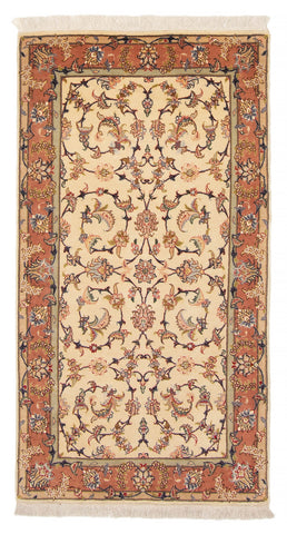 27078- Tabriz Persian Hand-knotted Carpet Authentic/Traditional Carpet/Rug/Size: 4'2" x 2'3"