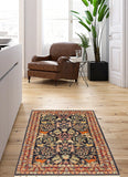 27077- Isfahan Persian Hand-Knotted Authentic/Traditional Carpet/Rug/ Size: 3'7" x 2'4"