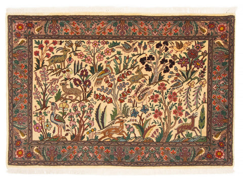 27072- Tabriz Persian Hand-knotted Carpet Authentic/Traditional Carpet/Rug/Size: 3'1" x 2'1"