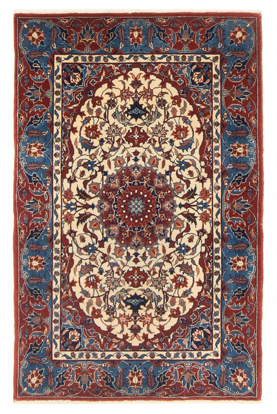 27045- Isfahan Persian Hand-Knotted Authentic/Traditional Carpet/Rug/Silk base/ Size: 3'0'' x 2'0''