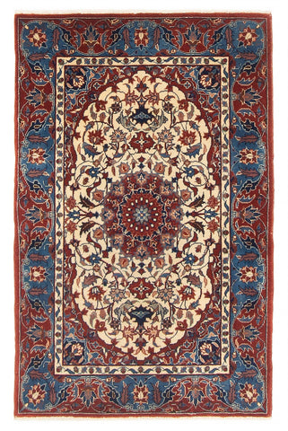 27045- Isfahan Persian Hand-Knotted Authentic/Traditional Carpet/Rug/Silk base/ Size: 3'0'' x 2'0''