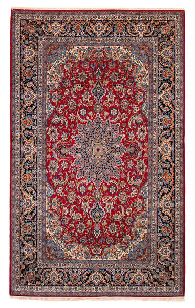 27089- Isfahan Persian Hand-Knotted Authentic/Traditional Carpet/Rug/ Size: 8'3" x 5'1"