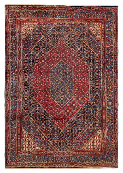 27092-Moud Handmade Signed/Hand-Knotted Persian Rug/Traditional/Carpet Authentic/ Size: 11'0" x 7'5"