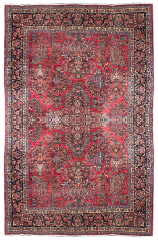 26830-Antique Sarough( 1925-1930) Hand-Knotted/Handmade Persian Rug/Carpet Traditional/Authentic/ Size: 11'6" x 8'8"