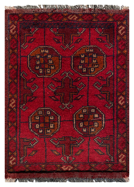 26376- Khal Mohammad Afghan Hand-Knotted Authentic/Traditional/Rug/Size: 2'0" x 1'4"