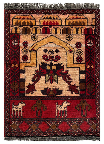 26470 - Khal Mohammad Afghan Hand-Knotted Authentic/Traditional/Rug/Size: 2'0" x 1'4"