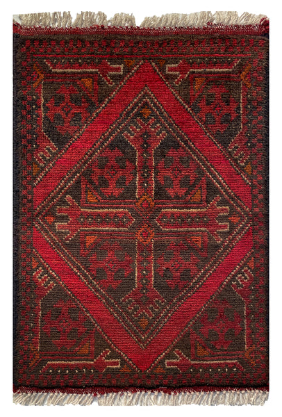 26207 - Khal Mohammad Afghan Hand-Knotted Authentic/Traditional/Rug/Size: 2'0" x 1'3"