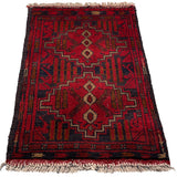 26365- Khal Mohammad Afghan Hand-Knotted Authentic/Traditional/Rug/Size: 1'8" x 1'3"