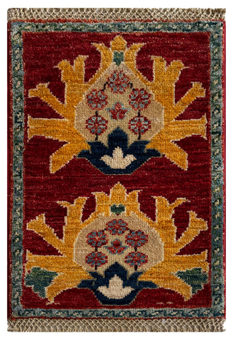 26692 -  Hand-knotted Contemporary Chobi Ziegler /Modern Carpet/Rug / Size: 2'0" x1'3"