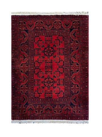 23692- Khal Mohammad Afghan Hand-Knotted Authentic/Traditional/Carpet/Rug/ Size: 4'11" x 3'2"