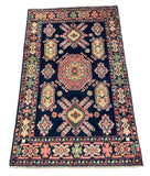 27017-Kazak Hand-Knotted/Handmade Afghan Rug/Carpet Tribal/Nomadic Authentic/ Size: 4'3" x 2'6"