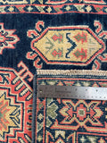 27017-Kazak Hand-Knotted/Handmade Afghan Rug/Carpet Tribal/Nomadic Authentic/ Size: 4'3" x 2'6"