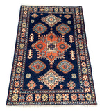 27016-Kazak Hand-Knotted/Handmade Afghan Rug/Carpet Tribal/Nomadic Authentic/ Size: 3'9" x 2'7"