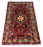 26887-Hamadan Hand-Knotted/Handmade Persian Rug/Carpet Tribal/Nomadic Authentic/ Size: 3'9" x 2'6"